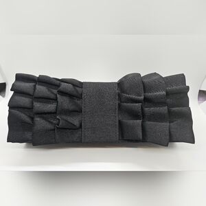 D-Fusion Frilled Black Clutch